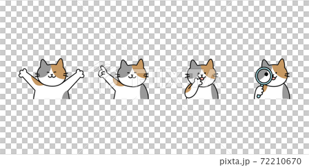 三毛猫4ポーズ 72210670