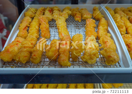 Japanese crab stick tempura for sale at food market Japanese crab stick tempura for sale at food market 72211113