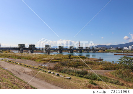 相模川と相模大堰(神奈川県) 相模川と相模大堰(神奈川県) 72211968