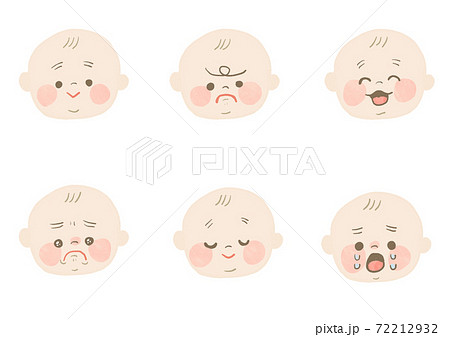 手書き赤ちゃんの表情のイラスト素材
