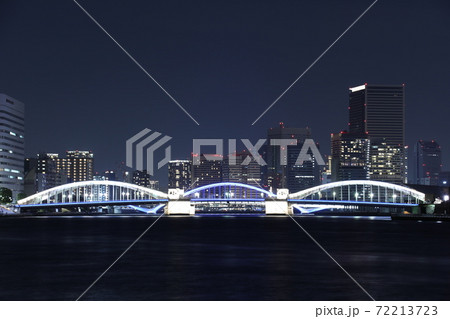 水辺のにぎわい創出する隅田川橋梁のライトアップ 『勝鬨橋』 水辺のにぎわい創出する隅田川橋梁のライトアップ 『勝鬨橋』 72213723
