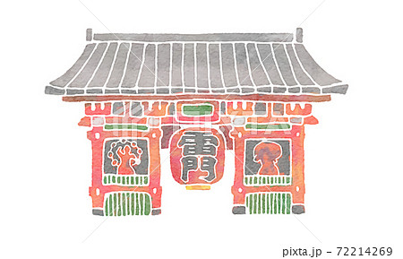 水彩タッチの雷門のベクターイラスト 水彩タッチの雷門のベクターイラスト 72214269