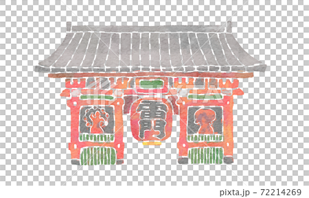 Vector illustration of Kaminarimon with watercolor touch 72214269