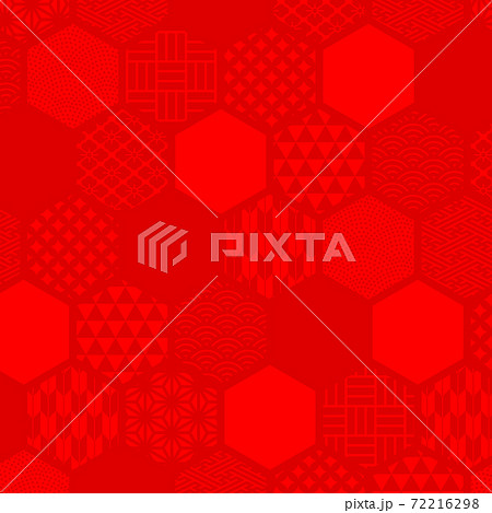和柄の背景素材 赤 のイラスト素材 和柄の背景素材 赤 のイラスト素材