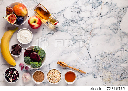 Products for healthy bowel. Natural food for gut. 72216536