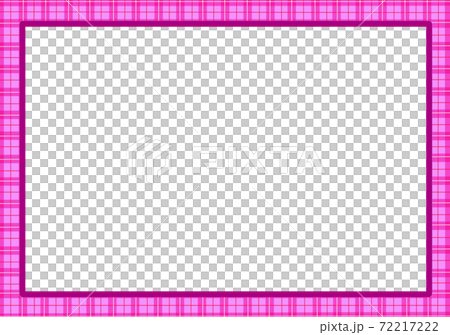 Pink check frame-horizontal - Stock Illustration [72217222] - PIXTA