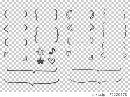 おしゃれでシンプルな手書き風の素材セット　かっこ 72220578