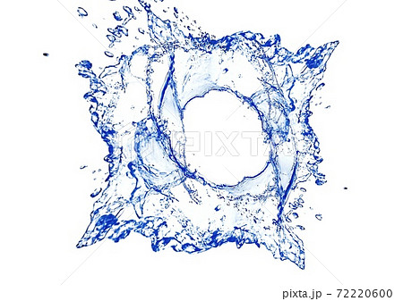 水しぶきと白背景のイラスト素材