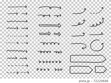 おしゃれでシンプルな手書き風の素材セット 矢印 のイラスト素材