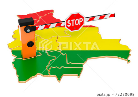 Border close in Bolivia. Customs and border protection concept. 3D rendering 72220698