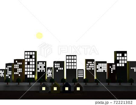 クレイアニメの背景風3d風景イラスト 街並みのイラスト素材