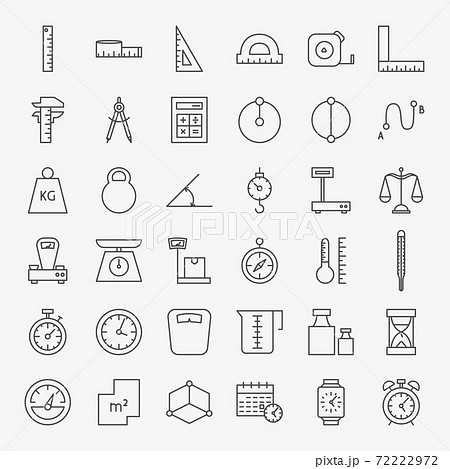 Measure Line Icons Set 72222972
