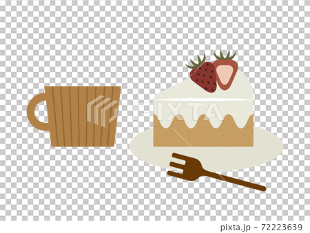 Strawberry shortcake and coffee illustration 72223639
