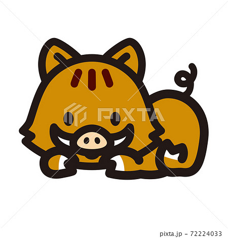 かわいいイノシシのキャラクターのイラスト素材