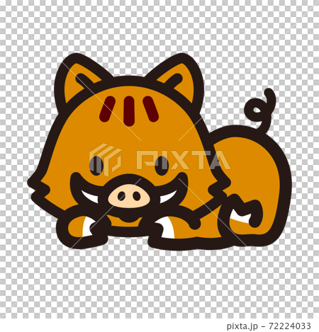 かわいいイノシシのキャラクター 72224033