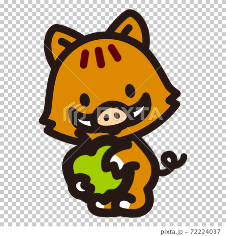 かわいいイノシシのキャラクター 72224037