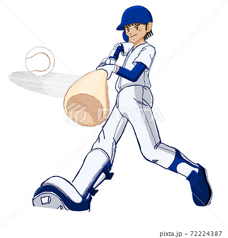 野球フルスイング ホームラン コンタクト08のイラスト素材