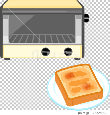 オーブントースターとトーストのイラスト素材
