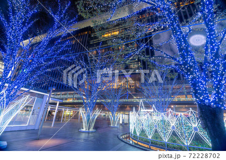 博多駅 クリスマスイルミネーションの写真素材