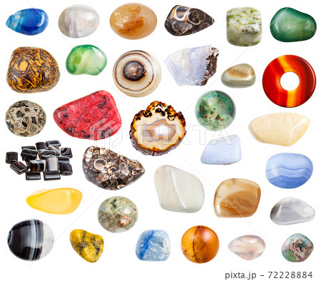 collage from various agate natural gem stones 72228884