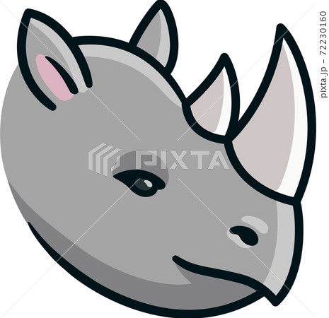 Cartoon Rhino Headのイラスト素材