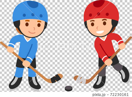 Cute cartoon children playing hockey - Stock Illustration [72230161] - PIXTA