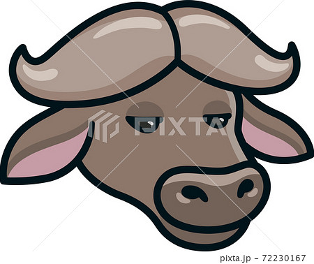 Cartoon african buffalo head 72230167