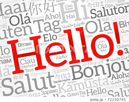 Hello word cloud in different languages of the world 72230745