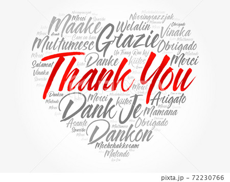 Thank You Love Heart Word Cloud in different languages 72230766
