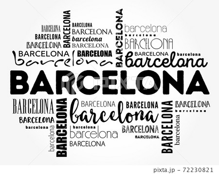 Barcelona wallpaper word cloud, travel concept background 72230821