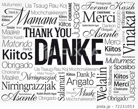 Danke (Thank You in German) word cloud background Danke (Thank You in German) word cloud background 72231053