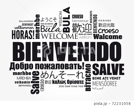 Bienvenido (Welcome In Spanish) Word Cloud In Different Languages,  Conceptual Background Royalty Free SVG, Cliparts, Vectors, and Stock  Illustration. Image 157875590.