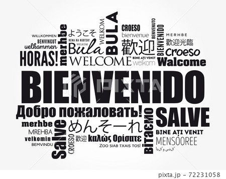 Bienvenido Welcome Spanish Word Cloud Different Stock Vector (Royalty Free)  1411268879