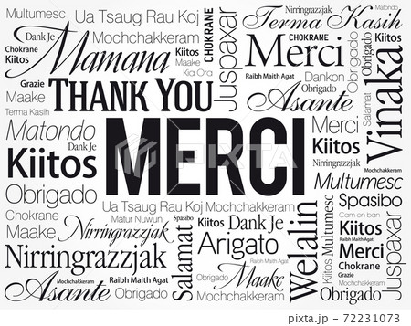 Merci (Thank You in French) Word Cloud background 72231073