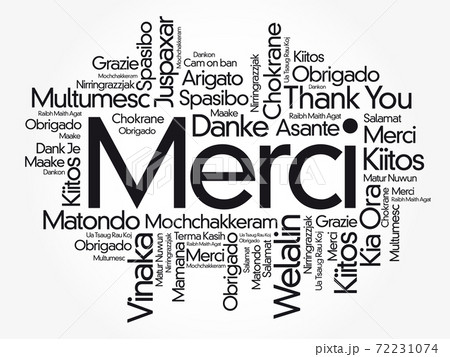 Merci (Thank You in French) Word Cloud background 72231074