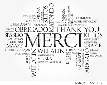 Merci (Thank You in French) Word Cloud background 72231076