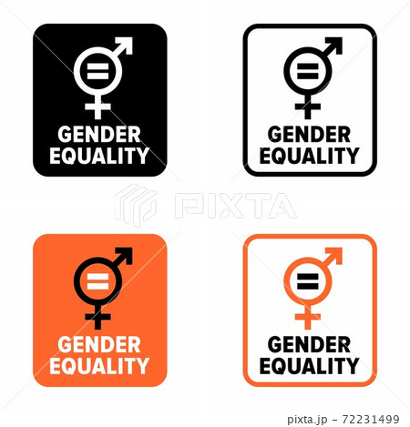 Gender equality" of sexes information sign Stock Illustration PIXTA