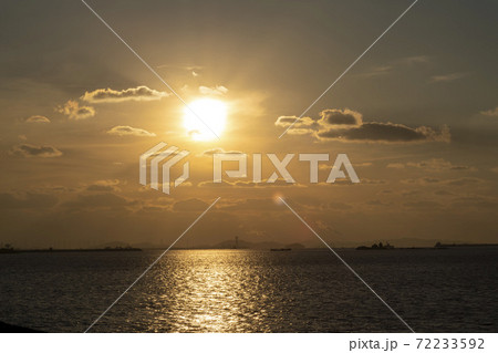 海 日没 夕焼け 72233592