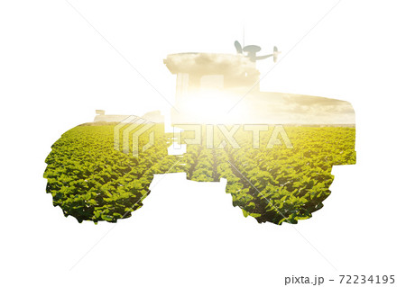 Silhouette of a tractor Silhouette of a tractor 72234195
