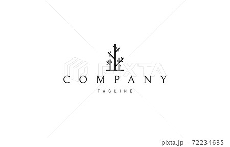 Vector logo on which an abstract image of three trees in a minimalist style. 72234635