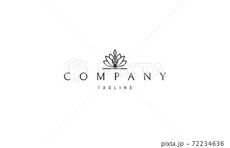 Vector logo on which an abstract image of a lotus flower in a linear form. Vector logo on which an abstract image of a lotus flower in a linear form. 72234636