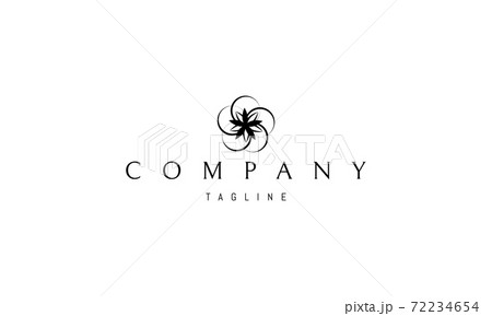Vector logo on which an abstract image of a floral pattern made up of circles. 72234654