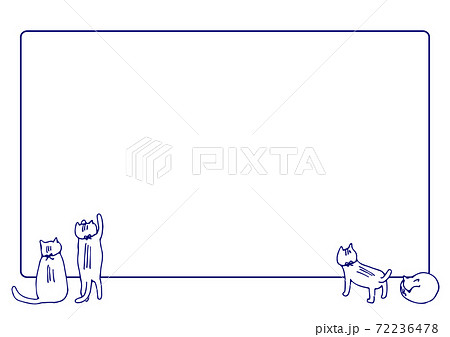 猫たちがイタズラするテキストフレーム 72236478