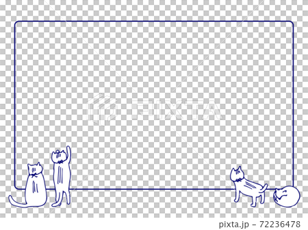 猫たちがイタズラするテキストフレーム 72236478