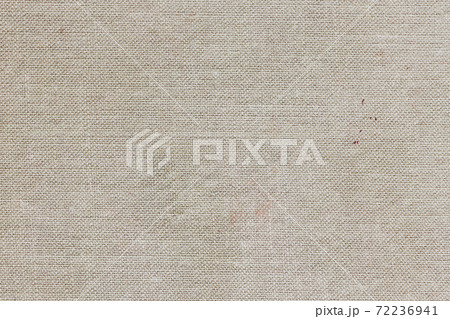 Natural woven canvas with scratches and stains, texture close up, background 72236941