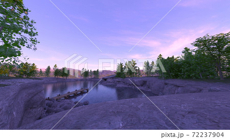 水辺のイラスト素材