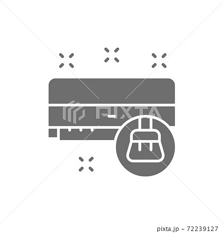 Air conditioner cleaning, air humidification grey icon. Air conditioner cleaning, air humidification grey icon. 72239127