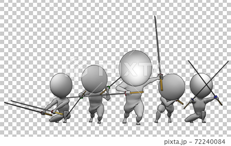 勇気ある剣士が邪悪な悪者に向かい戦いを挑むのイラスト素材