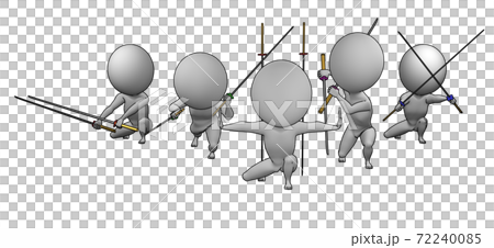 勇気ある剣士が邪悪な悪者に向かい戦いを挑むのイラスト素材