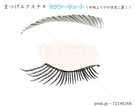 まつげエクステ パターン別イラストのイラスト素材